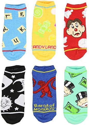 Монопол И Настолни Игри Дамски И Мъжки Чорапи на Щиколотках в опаковка от 6 броя