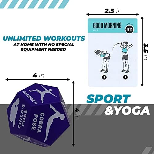 Кубчета за упражнения NCA - 2 кубчета за фитнес + 1 кубче за йога + Карта за упражнения със съпротива - Добавете забавление