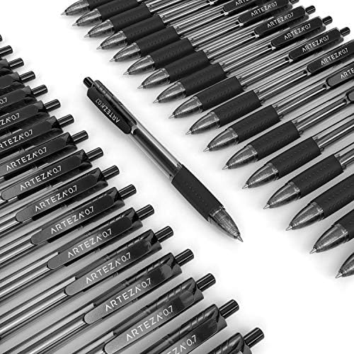 Гел химикалки ARTEZA, Опаковки от 50 Черни Химикалки, бързо съхнещи Мастила, Средната точка на 0,7 мм, Канцеларски