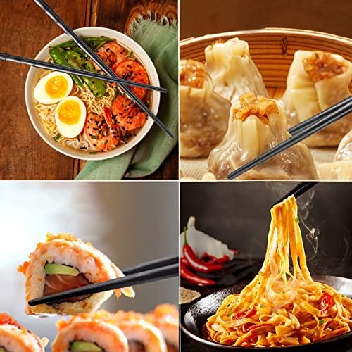 10 Чифта Пръчици за хранене от стъклени влакна, за Многократна употреба Японски и Китайски Корейски Пръчици за хранене Slivek