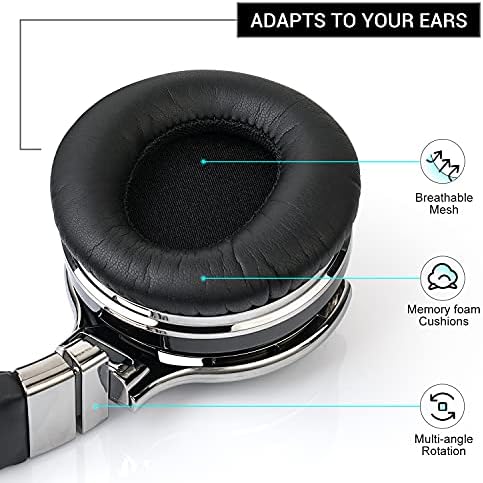 Слушалки Qisebin с активно шумопотискане, Bluetooth-слушалки E7, с микрофон, с Безжични слушалки с дълбоки бас, Удобни протеинови втулки, 30 часа възпроизвеждане за пътуване /