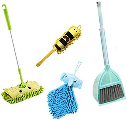 Набор от инструменти за почистване на Xifando Kid ' s Housekeeping - 5 бр., Включва швабру, Метла, тава за прах,