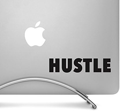Типография HUSTLE - ЧЕРЕН стикер с ширина 5 см - За MacBook, автомобила, лаптоп или каквото и да е друго!