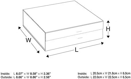 Луксозен подарък кутия SKETCHGROUP с 2 сатенени панделки и магнитна закопчалка (8,58 Ш x 8,07 Д x 2,36 В бледо розова)