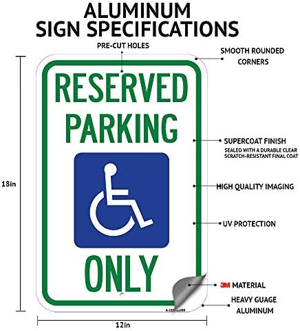 Компактен паркинг (Без символа на suv) | Паркинг знак от толстостенного на алуминий с размер 12 X 18 инча, Защитен от ръжда