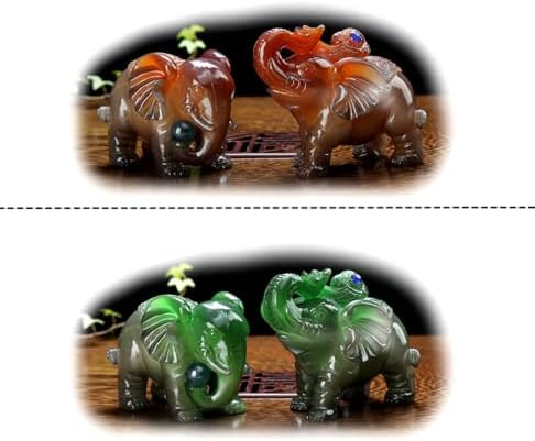 FIYOEO Промяна на цвета на Терени, промяна на Цвета от Чаено домашен любимец, Китайска Статуетка на Слон Кунг-фу, Чай Комплект