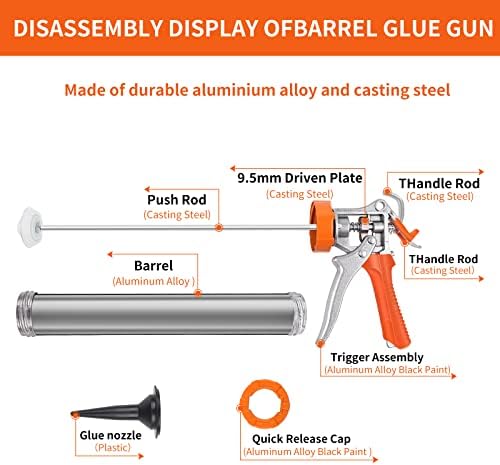 Пистолет за запечатване на колбаси Tilios алуминий-600 мл/ 20 унции - съотношение тяга 18: 1 (2)