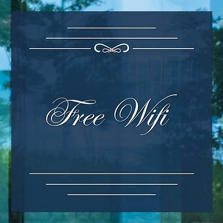 CGSignLab | Безплатен достъп до Wi-Fi - Класически, Тъмно Синьо Перваза на прозореца | 5 x5