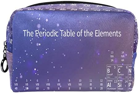 TBOUOBT Косметичка Пътна Косметичка, Bag-Чанта, дамска чанта с цип, Лилаво Периодичната таблица на Химичните елементи