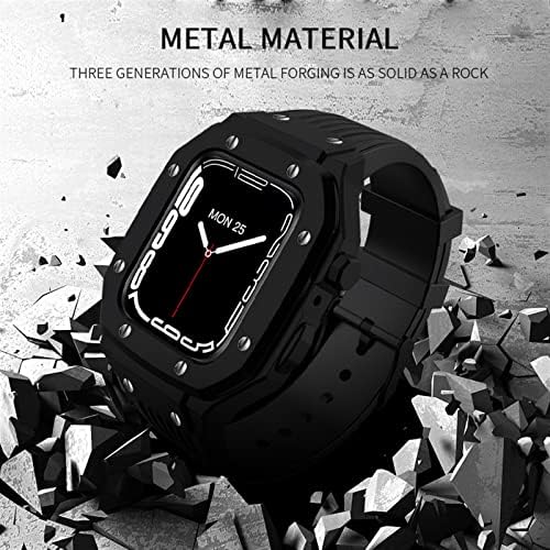 BEFIA за Apple Watch Band Series 8 45 мм Мъжки часовник от сплав за Носене Каишка 44 мм 42 мм Метална Рамка Модификация