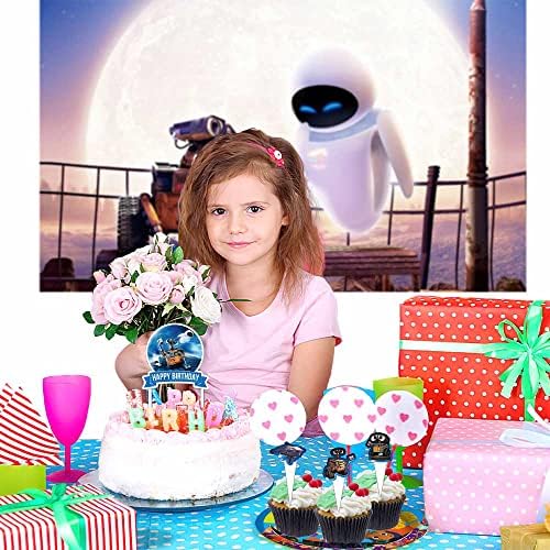Аксесоари за партита WALL-E, украса на Denitsa, украса за торта за рожден ден, балони, фон, банер