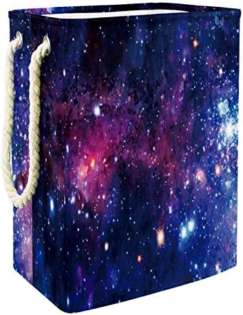 Кошница за дрехи Galaxy Stars Universe Secret Night Сгъваема Кошница за съхранение на бельо с Дръжки Подвижни Скоби, Добре Задържа