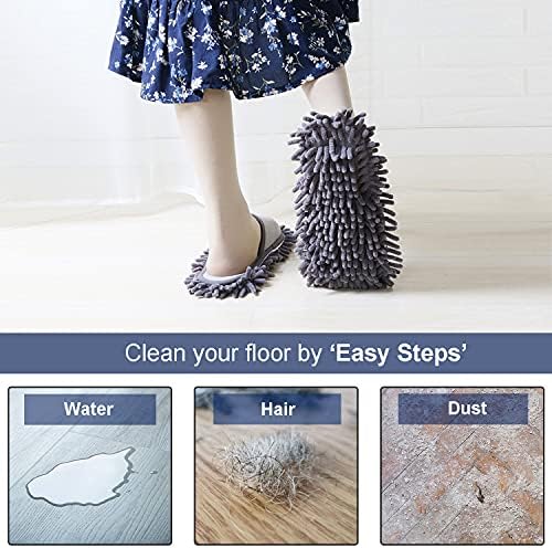 Дамски чехли-въже за миене на подове Friendly House от микрофибър с с хавлиена кърпа (royal blue) (Подходящ за жени