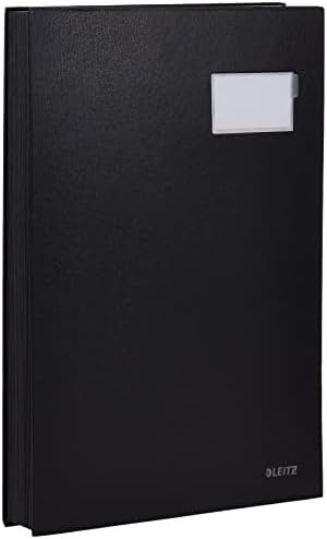 Leitz 57000195 Разтегателен книгата за подписи със заграден с 20 карти, A4, черно, 57000095