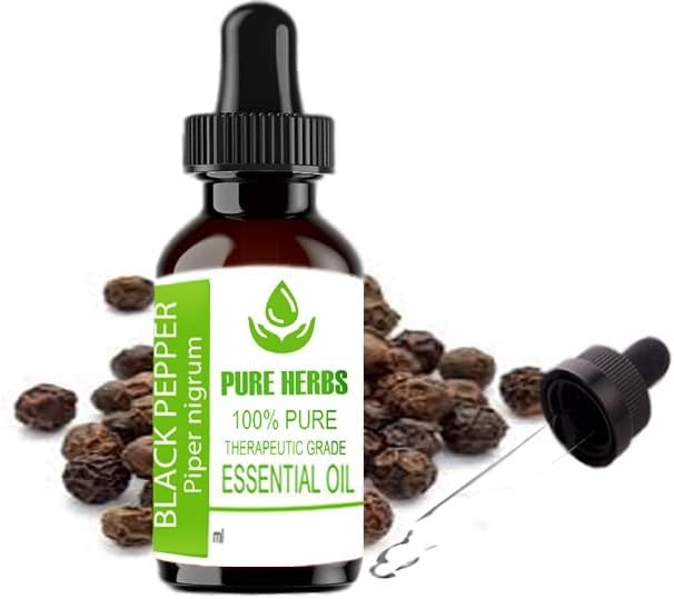 Чисти билки Черен Пипер (Piper nigrum) е Чисто и Натурално Етерично масло Терапевтичен клас 50 мл