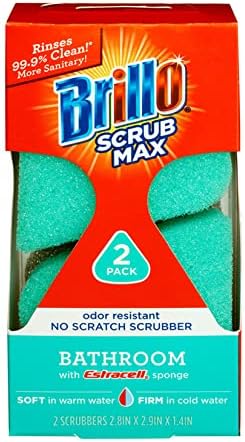 Гъба Brillo Scrub Max с термично активиране, здрави и Трайни, Иновативна технология, 2 порции (2 порции (опаковка по