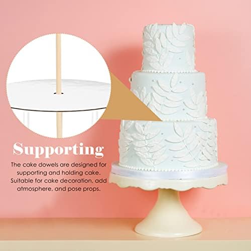 UPKOCH Сватбен Декор Поставка за Сватбената Торта 100 Опаковки от Дървени Пръчици за Закрепване на Тортата на много Нива