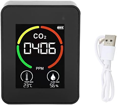 Детектор на CO2 мониторинг на Качеството на въздуха, Тестер TVOC USB кабел за зареждане Термометър, Влагомер Тестер за Качеството