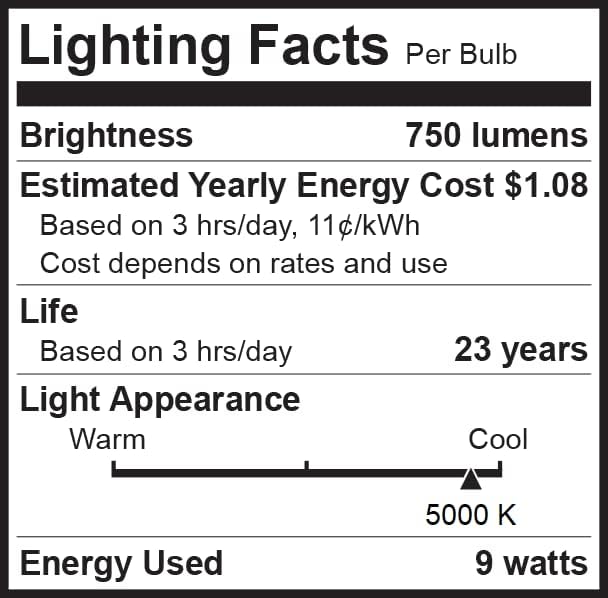 Bioluz LED 60 W Led Крушки 5000 До Дневна светлина 9 W = 60 W Без затъмнение на A19 Led Крушки 6 Бр.