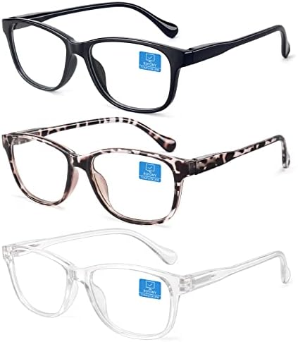 Rutony 3 опаковки Сини Светлинни Точки За жени и мъже, Квадратни Очила за компютърни игри За тийнейджъри със защита от отблясъци,