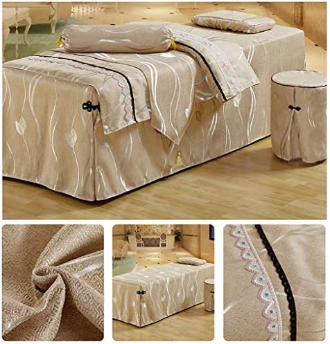 Комплекти чаршафи за масаж на масата от памук и лен, Козметично Воал от 4 части с отвор за лицето, Меко Памучно Покривалото