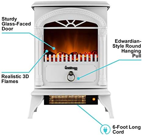 e-Пламък USA Хамилтън Компактен Автономен Електрическа Камина-нагревател за помещения - Реалистично Триизмерно