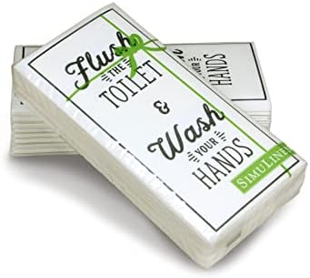 Еднократни кърпи за ръце SimuLinen за гости за бани - Дизайн ИЗМИЙТЕ си ръцете - за Еднократна употреба хартиени кърпи на допир