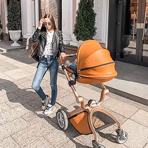 Детска количка Hot Mom: Детска количка с регулируем ъгъл на наклона на седалката по височина и амортизация на четири колела, реверсивная, с високо природа и модерен ко?
