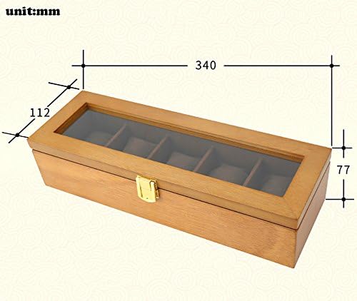 Декоративни кутии за бижута, Реколта Дървена кутия за часа на покрива с 5 слота, Кутия за показване на часа,