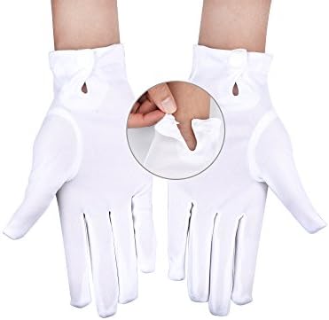 2 Чифта Бели Ръкавици Мъжки Вечерни Ръкавици за Смокинг за Полицията, Църквата Охрана, Церемониален Ръкавици