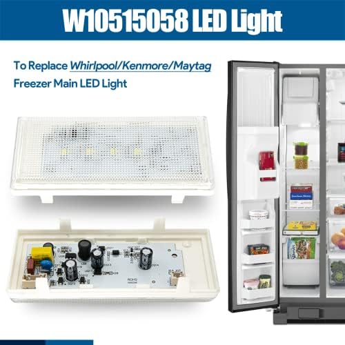 Обновена led лампа W10515058, съвместима с whirlpool/kenmore /maytag, основната led лампа с фризер на хладилника,