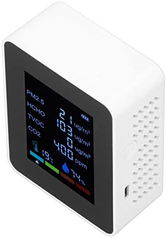 Мониторинг на качеството на въздуха 6 в 1, Измерване на Температура И Влажност на въздуха, Детектор с USB-Кабел за захранване,