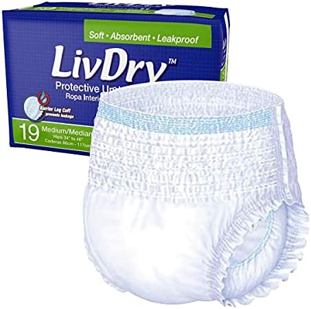 Бельо LivDry Adult M от Незадържане на урина + Втулки Hyper 1600 Booster Pad за мъже и Жени | Повишена Впитываемость