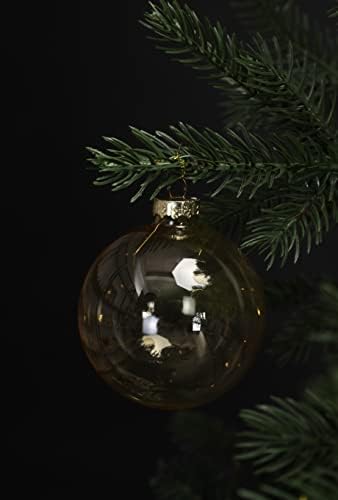 Декорация за Коледни топки от Златно стъкло DN DECONATION, 3,15 Висящи Коледни Дрънкулки за декорация на Коледната