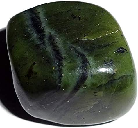 Зелен Нефрит нефрит в навечерието и полиран кристал, лечебни естествени скъпоценни камъни - комплект от 2 части