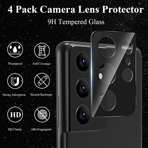 4 Опаковки със защитно фолио за обектива на камерата за Galaxy S21 Ultra защитно фолио за екрана на камерата