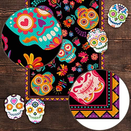 Пудодо Диа Де Лос muertos-Настолна пътека Ден на мъртвите Захарен Череп Мексикански Фестивал Празнична Кухня с Трапезария