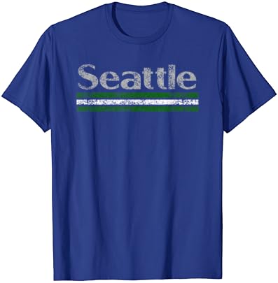 Сиатъл, Вашингтон, Ретро-Реколта Тениска С Очукан Шарени Подплата