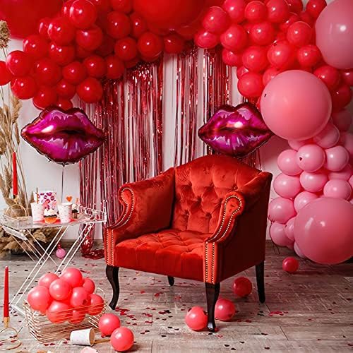 PartyWoo Рубинено-Червени балони, 50 бр 12-инчов балони за партита, Червена Коледна Гирлянда За парти, Украси за Предложения,