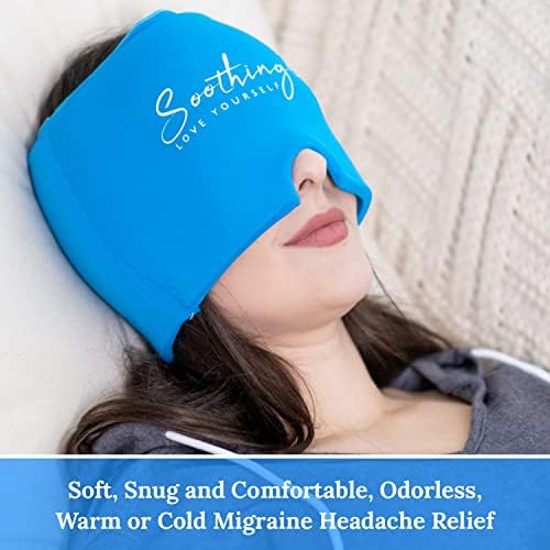 Успокояваща Ледената Шапка за облекчаване на мигрена - Студен Компрес от главоболие с Напрежение, Синусах и Стрес - Физически