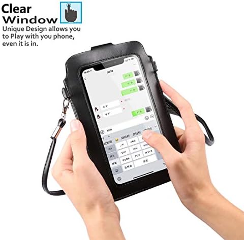 Калъф за телефон със сензорен екран, Мултифункционален Прозрачен прозорец, в чантата си за телефон, калъф-чанта с регулируема