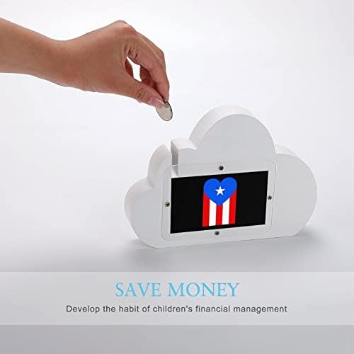 Пуерто Рико Сърцето Флаг Прасенце Облак Форма на Монета Банка Пари за Момчета, Подаръци За Момичета