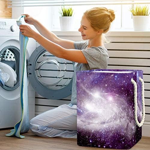 Космическа Galaxy Мъглявината Звезда Голяма Сгъваема Кошница За Дрехи, Сгъваема Чанта за Мръсни Дрехи с Дръжки за