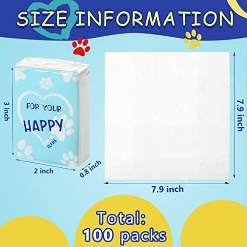 100 Опаковки Пътни Салфетки Джобен размер за лице за вашите Щастливи сълзи 3-Слойна Кърпички Пътни Джобни Кърпички Преносими
