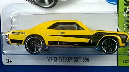 Hot Wheels '67 Chevelle SS 396 Жълто, хвърли под налягане в мащаб 1:64 2014, рядкост в студиото на ТВ .HNGG_634T6344