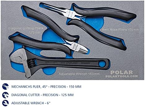 Кутия за инструменти Polar® Premium с 141 инструмент I Набор от инструменти в метална кутия с магнитна отвертка-притежател,