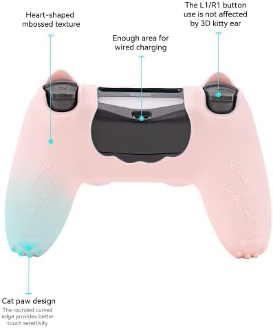 GeekShare Котешка Лапа Кожа контролер PS4 с Плъзгане на Силиконовата обвивка Защитен Калъф за безжичен контролер за Playstation