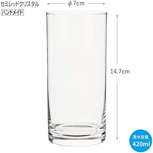 Стъклена чаша Toyo Sasaki Glass Tockata L50-14, 14 течни унции (420 мл), Произведено в Япония