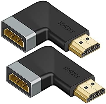 rgzhihuifz 2 Пакета HDMI Адаптер 90 и 270 Градуса Правоъгълен HDMI Адаптер за мъже и жени Поддръжка на 3D и 4K 1080P HDMI Удължител