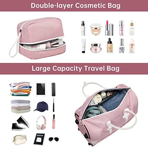 Пътна чанта с колела ETRONIK, 21-Инчовата чанта за количка, Одобрен за полети, с чанта за тоалетни принадлежности,